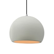 Justice Design Group Radiance 12" Wide Pendant with a Ceramic Matte White and Champagne Gold Shade Brushed Nickel