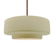 Justice Design Group Radiance Collection - Tier 16" Wide Pendant with Vanilla Gloss Shade Brushed Brass