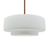 Justice Design Group Radiance Collection - Tier 16" Wide Pendant with Gloss White Shade Brushed Brass