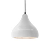 Justice Design Group Radiance 8" Wide Mini Pendant with a Ceramic Bisque Shade Brushed Nickel