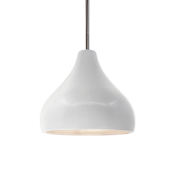 Justice Design Group Radiance 8" Wide Mini Pendant with a Ceramic Bisque Shade Brushed Nickel