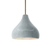 Justice Design Group Radiance 8" Wide LED Mini Pendant with Concrete Shade Antique Brass / Concrete