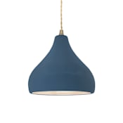Justice Design Group Radiance 8" Wide Mini Pendant with a Ceramic Midnight Sky and Matte White Shade Antique Brass