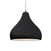 Justice Design Group Radiance 12" Wide LED Pendant with Twisted Beige Cord and Black Gloss Shade Antique Brass / Gloss Black