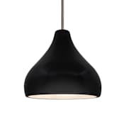 Justice Design Group Radiance 12" Wide LED Pendant with a Ceramic Carbon Matte Black Shade Brushed Nickel