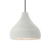 Justice Design Group Radiance 12" Wide LED Pendant with a Ceramic Matte White Shade Brushed Nickel
