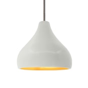 Justice Design Group Radiance 12" Wide Pendant with a Ceramic Matte White and Champagne Gold Shade Brushed Nickel