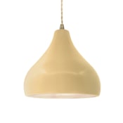 Justice Design Group Radiance 12" Wide LED Pendant with Twisted Beige Cord and Muted Yellow Shade Antique Brass / Muted Yellow