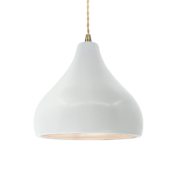 Justice Design Group Radiance 12" Wide Pendant with Twisted Beige Cord and Gloss White Shade Antique Brass / Gloss White