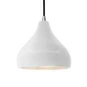 Justice Design Group Radiance 12" Wide LED Pendant with a Ceramic Gloss White Shade Brushed Nickel