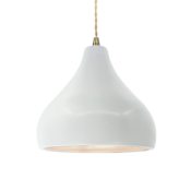 Justice Design Group Radiance 12" Wide Pendant with Twisted Beige Cord and Gloss White Shade Antique Brass / Gloss White