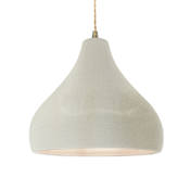 Justice Design Group Radiance 14" Wide Pendant with Twisted Beige Cord and White Crackle Shade Antique Brass / White Crackle