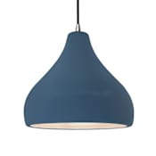 Justice Design Group Radiance 14" Wide LED Pendant with a Ceramic Midnight Sky Shade Brushed Nickel