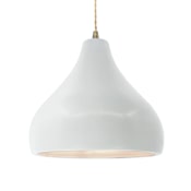Justice Design Group Radiance 14" Wide Pendant with Twisted Beige Cord and Gloss White Shade Antique Brass / Gloss White