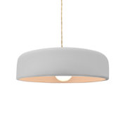 Justice Design Group Radiance Collection - Spire 13" Wide Pendant with Twisted Beige Cord and Bisque Shade Brushed Brass