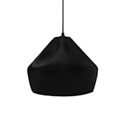 Justice Design Group Radiance Collection - Crease 9" Wide Mini LED Pendant with Gloss Black with Matte White Interior Shade Matte Black