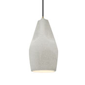 Justice Design Group Radiance Collection - Crease 6" Wide Mini Pendant with White Crackle Shade Antique Brass