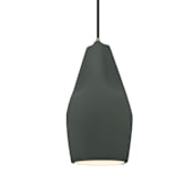 Justice Design Group Radiance Collection - Crease 6" Wide Mini Pendant with Pewter Green Shade Antique Brass
