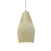 Justice Design Group Radiance Collection - Crease 6" Wide Mini Pendant with Vanilla Gloss Shade Antique Brass
