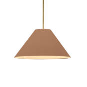 Justice Design Group Radiance 15" Wide Pendant with Rigid Stem Adobe / Antique Brass