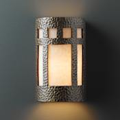 Justice Design Group Ambiance 5.75" Outdoor Wall Sconce Hammered Brass