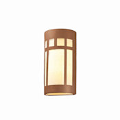 Justice Design Group Ambiance 21" Tall LED Wall Sconce with an Inner Styrene and Really Big Prairie Outer Ceramic Shade Adobe