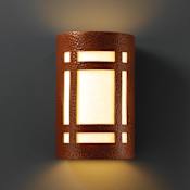 Justice Design Group Ambiance 7.75" Wall Sconce Hammered Copper
