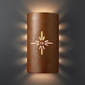 Justice Design Group Sun Dagger 8" Wall Sconce Rust Patina