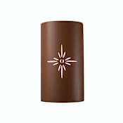Justice Design Group Sun Dagger 14" Tall Open Top Outdoor Wall Sconce with Sunburst Design Canyon Clay