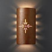 Justice Design Group Sun Dagger 8" Outdoor Wall Sconce Rust Patina