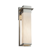 Justice Design Group Clouds Single Light 16-1/2" High Integrated 3000K LED Outdoor Wall Sconce with Off-White Clouds Resin Shade Brushed Nickel
