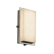 Justice Design Group Clouds Single Light 12" High Integrated 3000K LED Outdoor Wall Sconce with Off-White Clouds Resin Shade - ADA Compliant Brushed Nickel