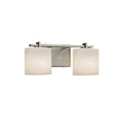 Justice Design Group Clouds 2 Light 17" Wide LED Bathroom Vanity Light with Oval Shades from the Era Series Brushed Nickel