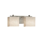 Justice Design Group Clouds 2 Light 16" Wide Bathroom Vanity Light with Rectangle Shades Brushed Nickel