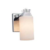 Justice Design Group Ardent Single Light 7-1/2" Tall Integrated LED Wall Sconce with Clouds Resin Cylindrical Shade Polished Chrome