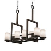 Justice Design Group Clouds 34" Wide Linear Chandelier Matte Black