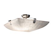 Justice Design Group Clouds 27" Wide Bowl LED Semi Flush Mount Ceiling Fixture Brushed Nickel