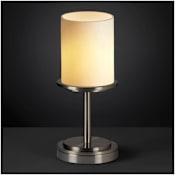 Justice Design Group Dakota Single Light 12" Tall Table Lamp with Faux Candle Resin Shade Brushed Nickel