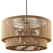Justice Design Group Eco 8 Light 36" Wide Pendant Matte Black / Natural
