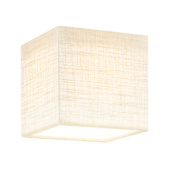 Justice Design Group Textile 4" Wide LED Flush Mount Square Ceiling Fixture Cream Linen