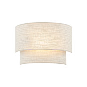 Justice Design Group Textile 10" Tall Wall Sconce Cream / White