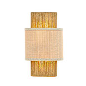 Justice Design Group Textile 2 Light 14" Tall Wall Sconce Brushed Brass / Cream Linen