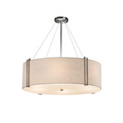 Justice Design Group Textile 8 Light 37" Wide Drum Chandelier Brushed Nickel