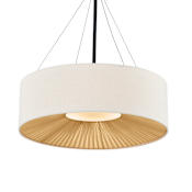 Justice Design Group Warren 6 Light 24" Wide Suspension Pendant Matte Black / Cream