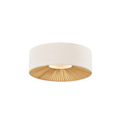 Justice Design Group Warren 4 Light 18" Wide Flush Mount Drum Ceiling Fixture Matte Black / Cream