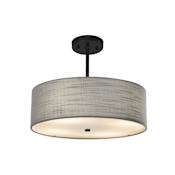 Justice Design Group Textile 3 Light 18" Wide Pendant Matte Black