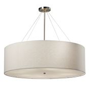 Justice Design Group Textile 8 Light 36" Wide Drum Chandelier Brushed Nickel