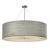 Justice Design Group Textile 8 Light 48" Wide Drum Chandelier Brushed Nickel