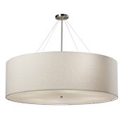 Justice Design Group Textile 8 Light 48" Wide Pillar Candle Drum Chandelier Brushed Nickel