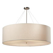 Justice Design Group Textile 48" Wide LED Pillar Candle Drum Chandelier Brushed Nickel